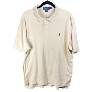 Polo Ralph Lauren Polo Shirt Men XL Yellow Short Sleeve Cotton Solid